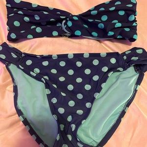 blue mossimo polka dot bikini